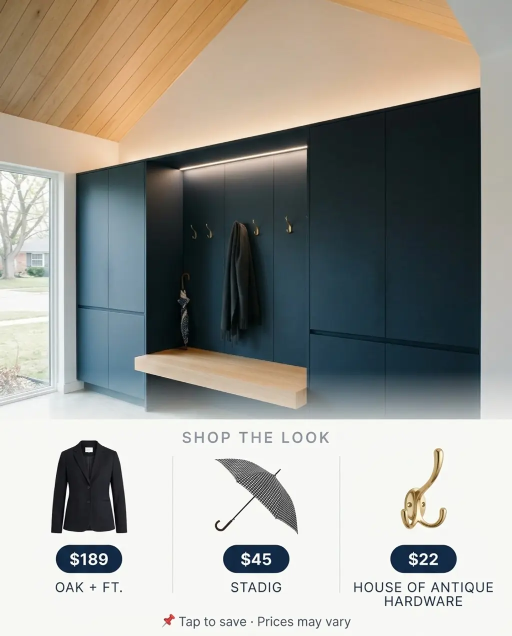 Minimalist Mudroom Entryway with Hidden Storage — Shop the Look