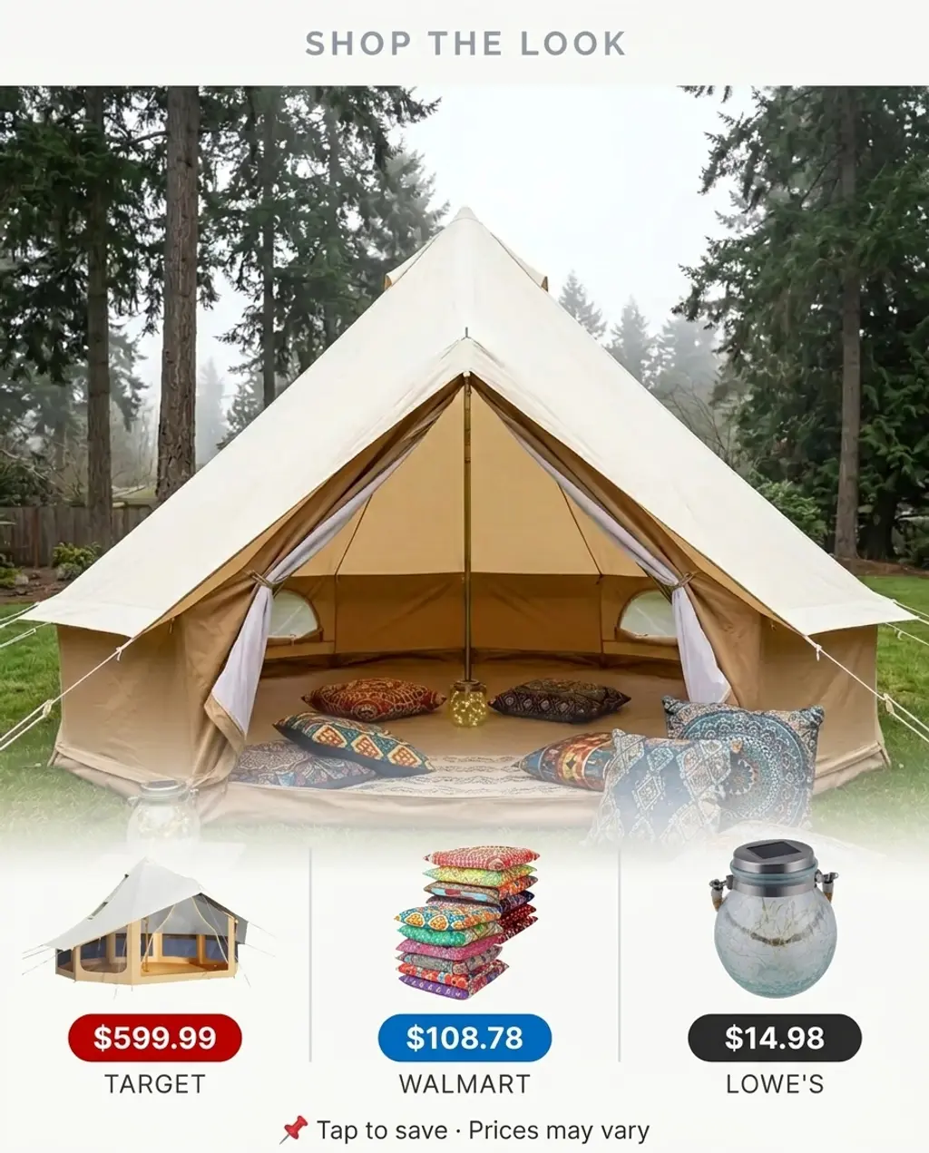 Small Backyard 'Glamping' Tent with Lanterns — Shop the Look