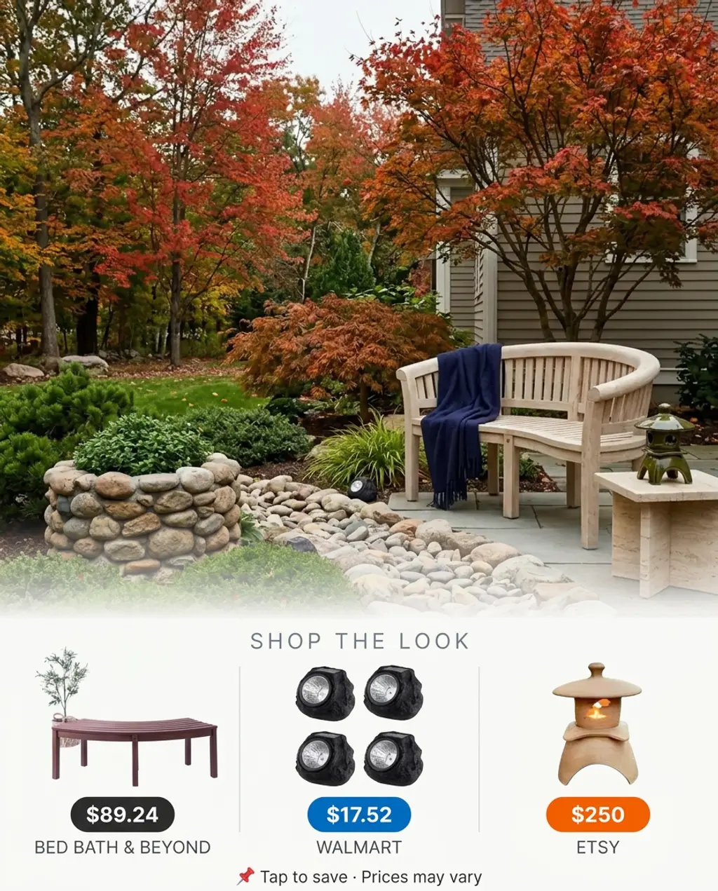 Zen Garden with Dry Stream Bed Landscape — Shop the Look