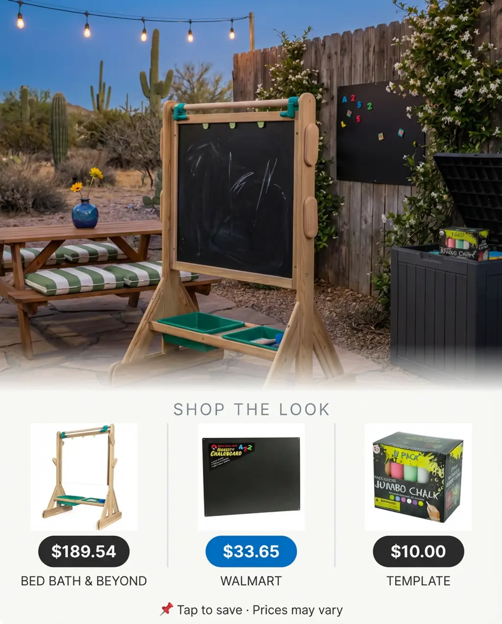 Interactive Outdoor Chalkboard & Whiteboard Station — Shop the Look