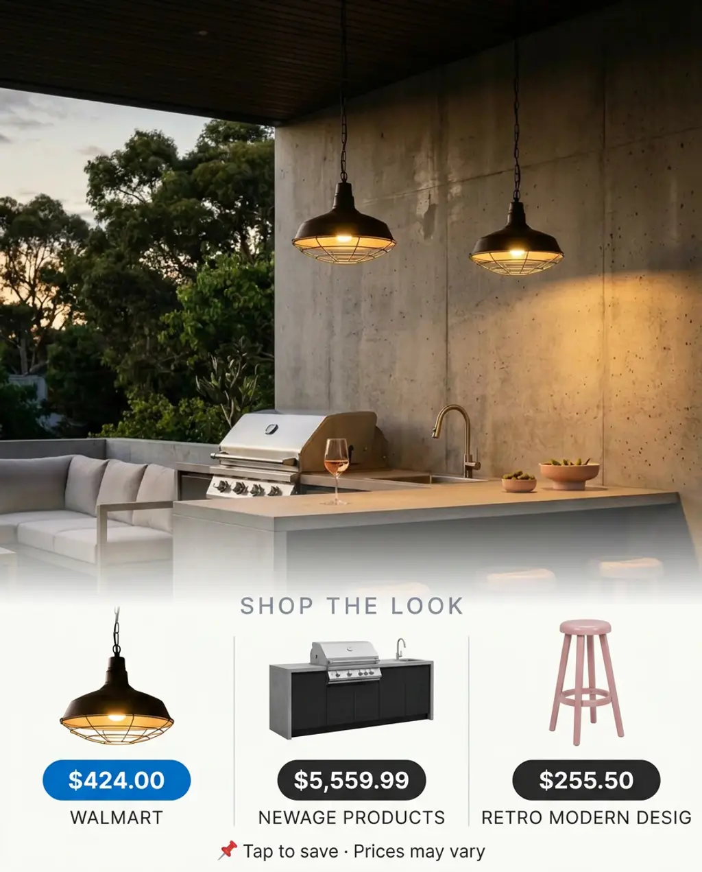 Contemporary Terrace with Outdoor Kitchen and Bar — Shop the Look