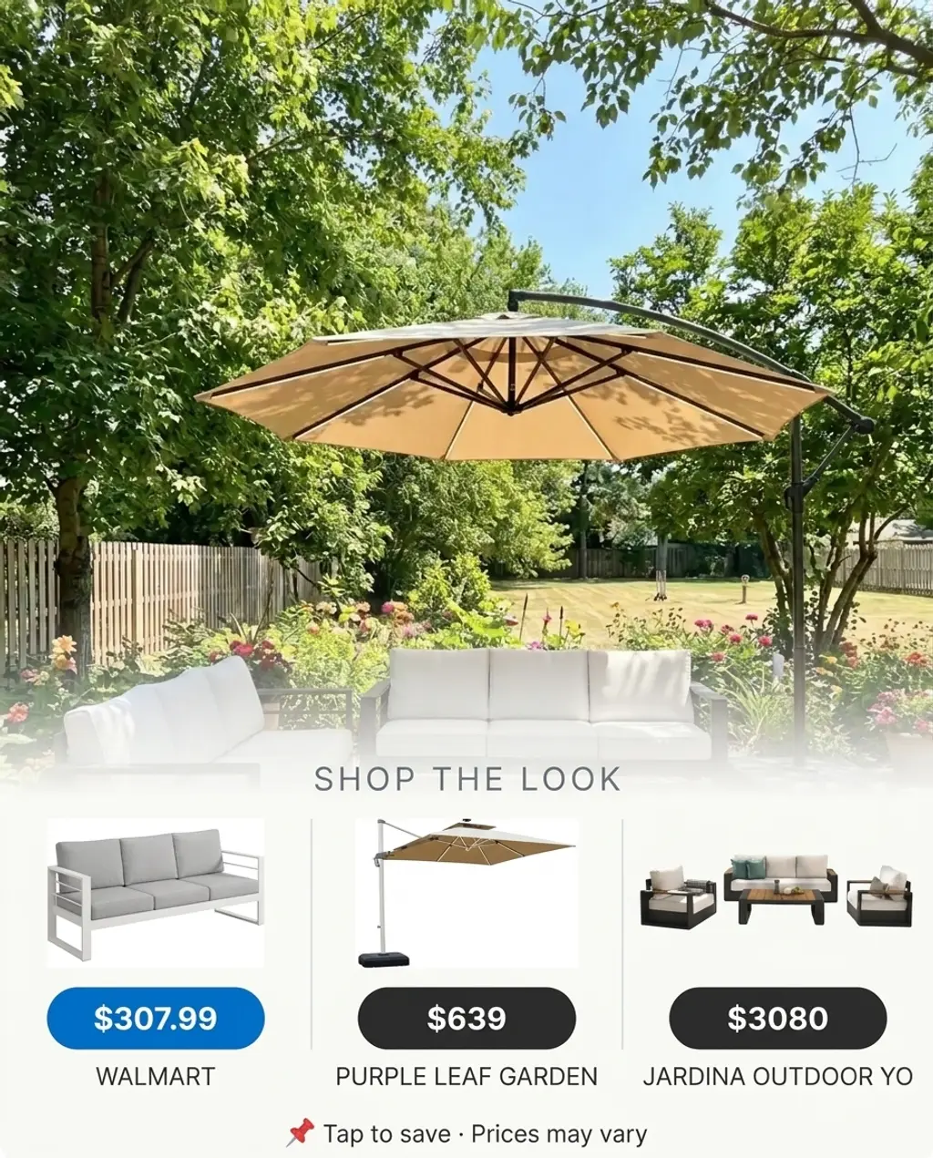 Cantilever Umbrella with LED Lights for Nighttime Ambiance — Shop the Look