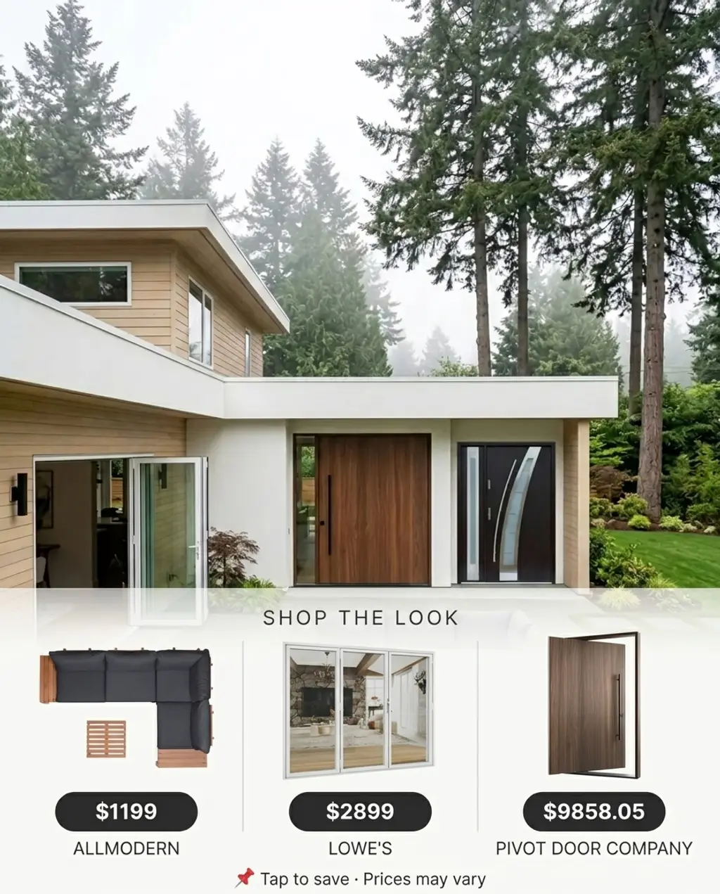 Modern Entry with Pivoting Glass Patio Doors and Sidelights — Shop the Look