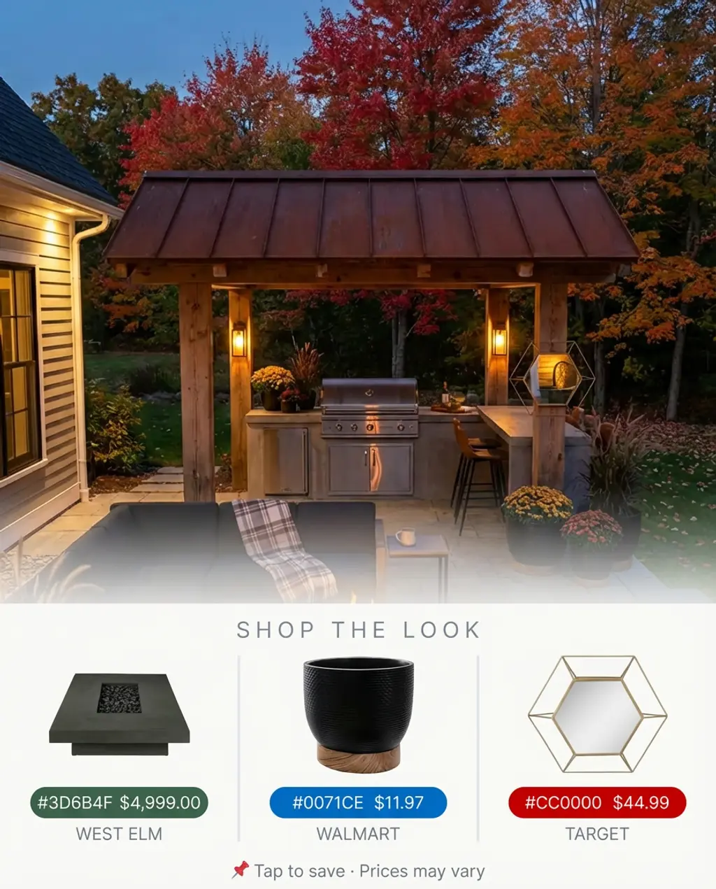 Rustic Modern BBQ Lounge with Corten Steel Roof — Shop the Look