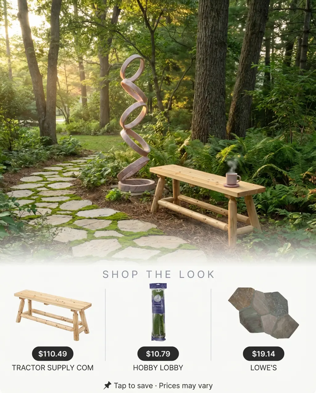 Stone Pavers with Moss Inlays for a Woodland Garden Path — Shop the Look