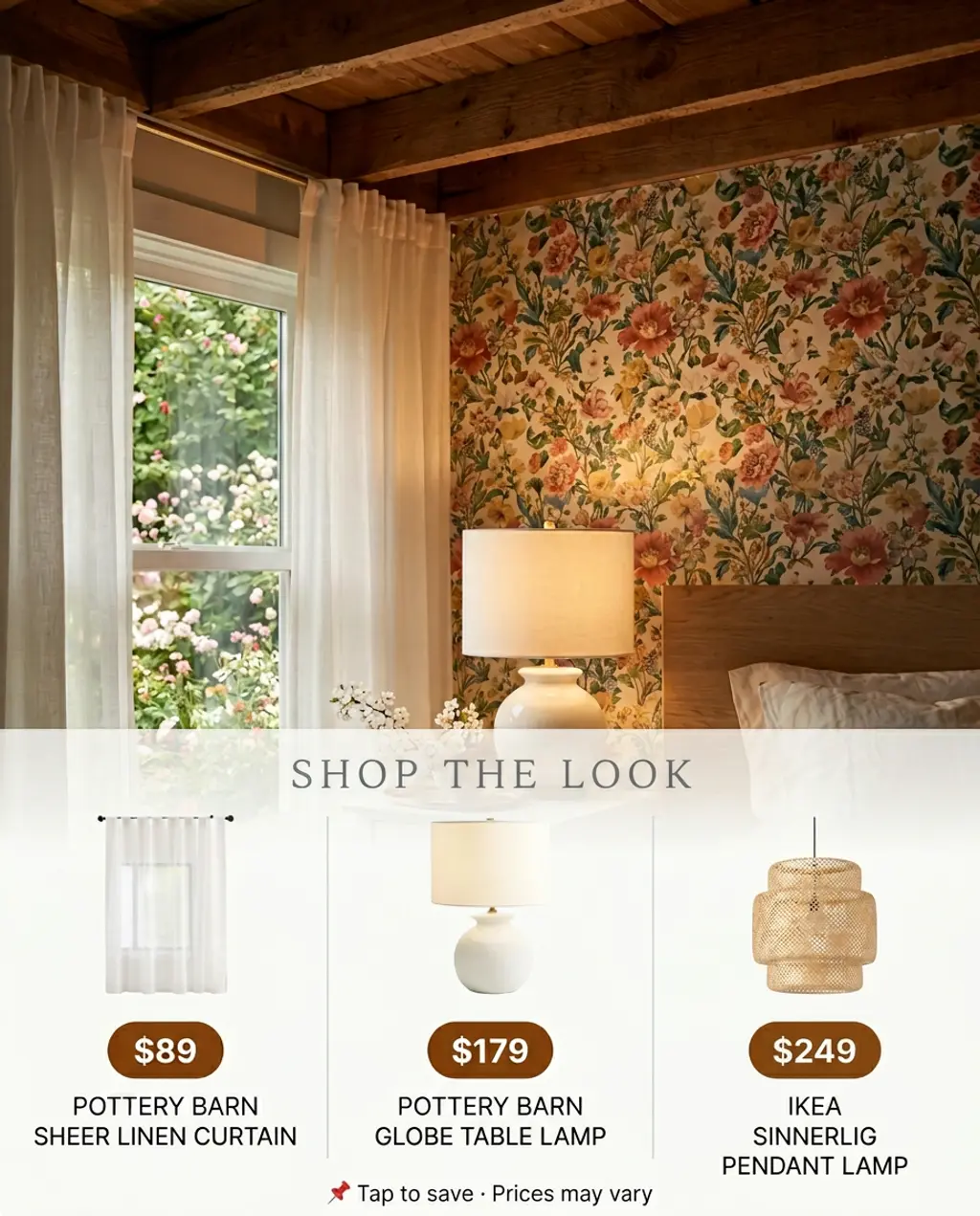 Spring Bedroom with Floral Wallpaper Accent Wall — Shop the Look