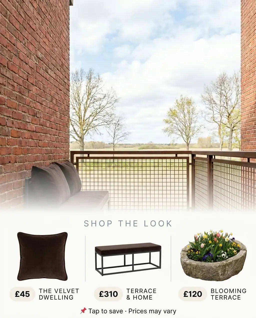 Industrial Balcony with Concrete Planters & Metal Grid — Shop the Look