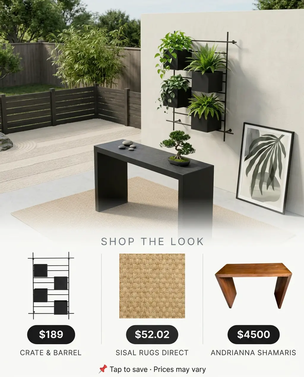 Indoor Zen Garden with Wall Mounted Planters — Shop the Look
