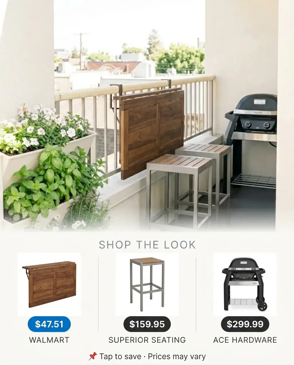 Small Urban Patio BBQ with Fold-Out Table — Shop the Look