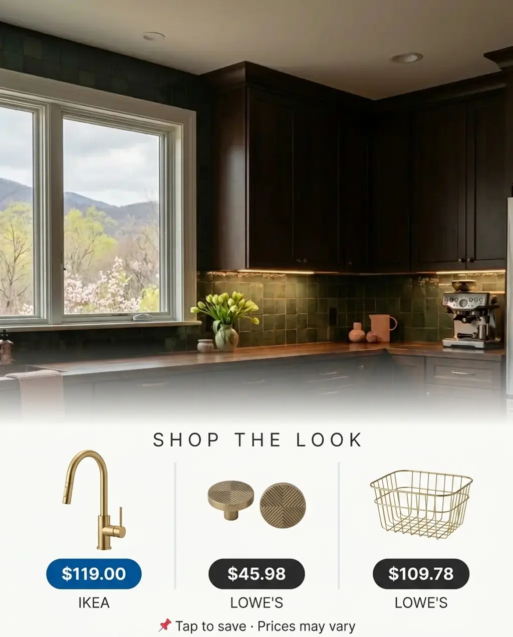 Elegantly Lit Dark Wood Kitchen with Undercabinet Lighting — Shop the Look