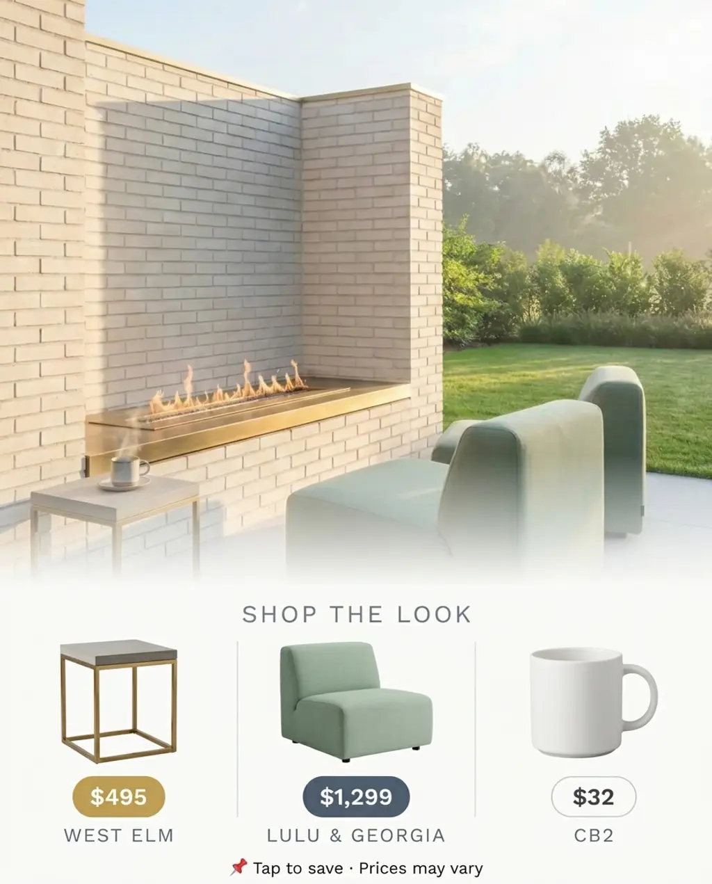 Modern Brick Wall Fire Pit Alcove — Shop the Look