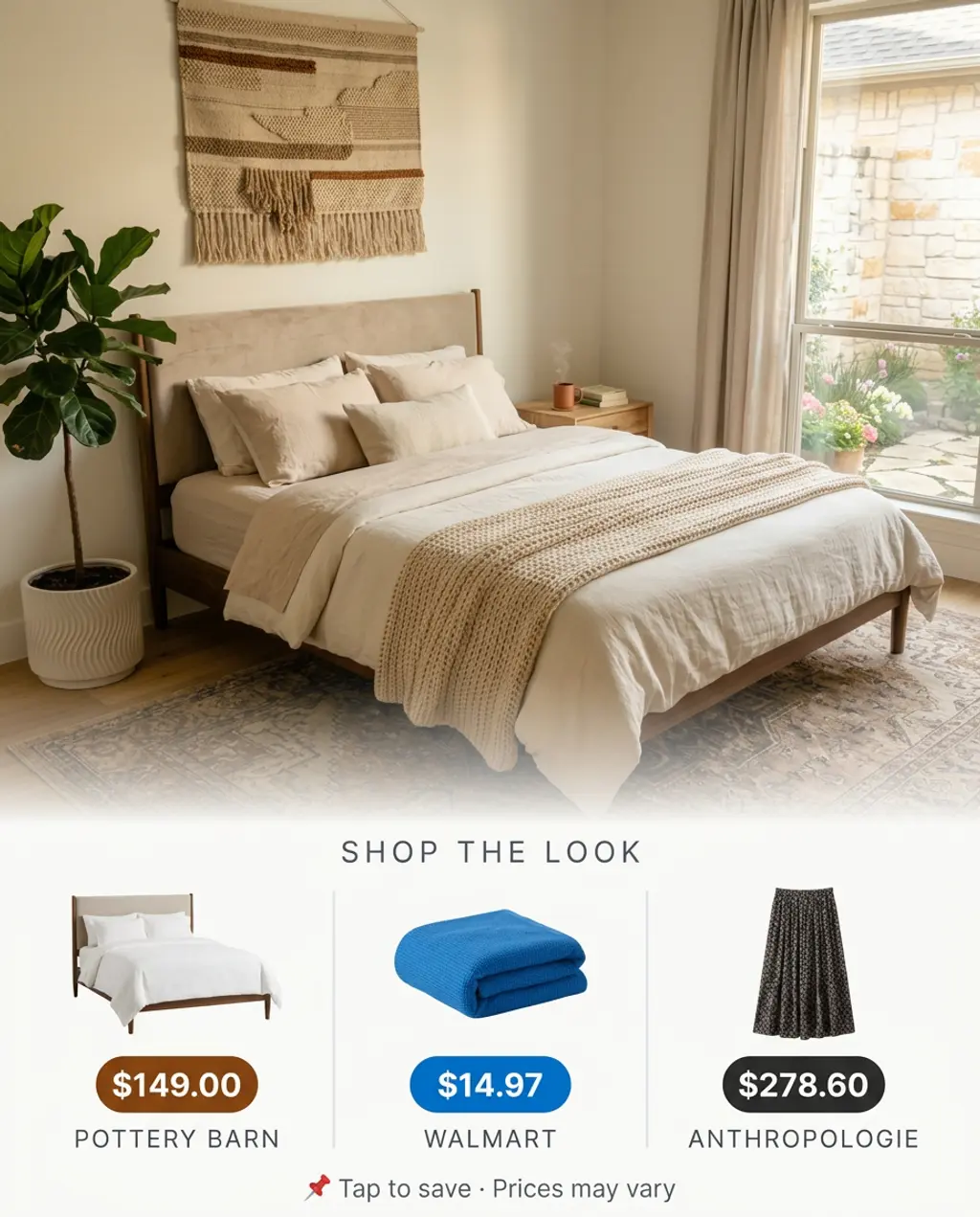 Cozy Spring Bedroom with Warm Wood Tones and Earthy Accents — Shop the Look