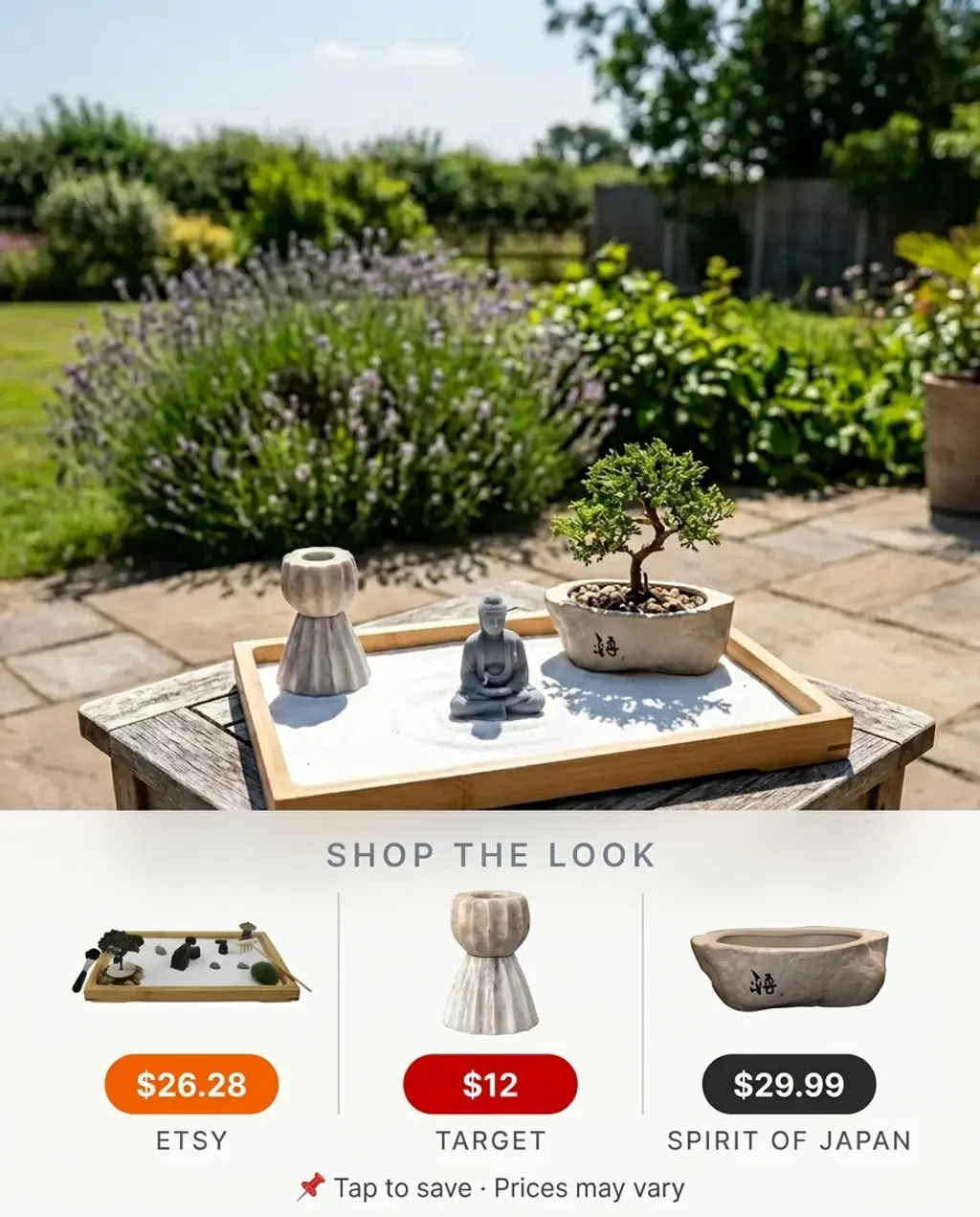 Elegant Miniature Zen Garden Tabletop Decor — Shop the Look