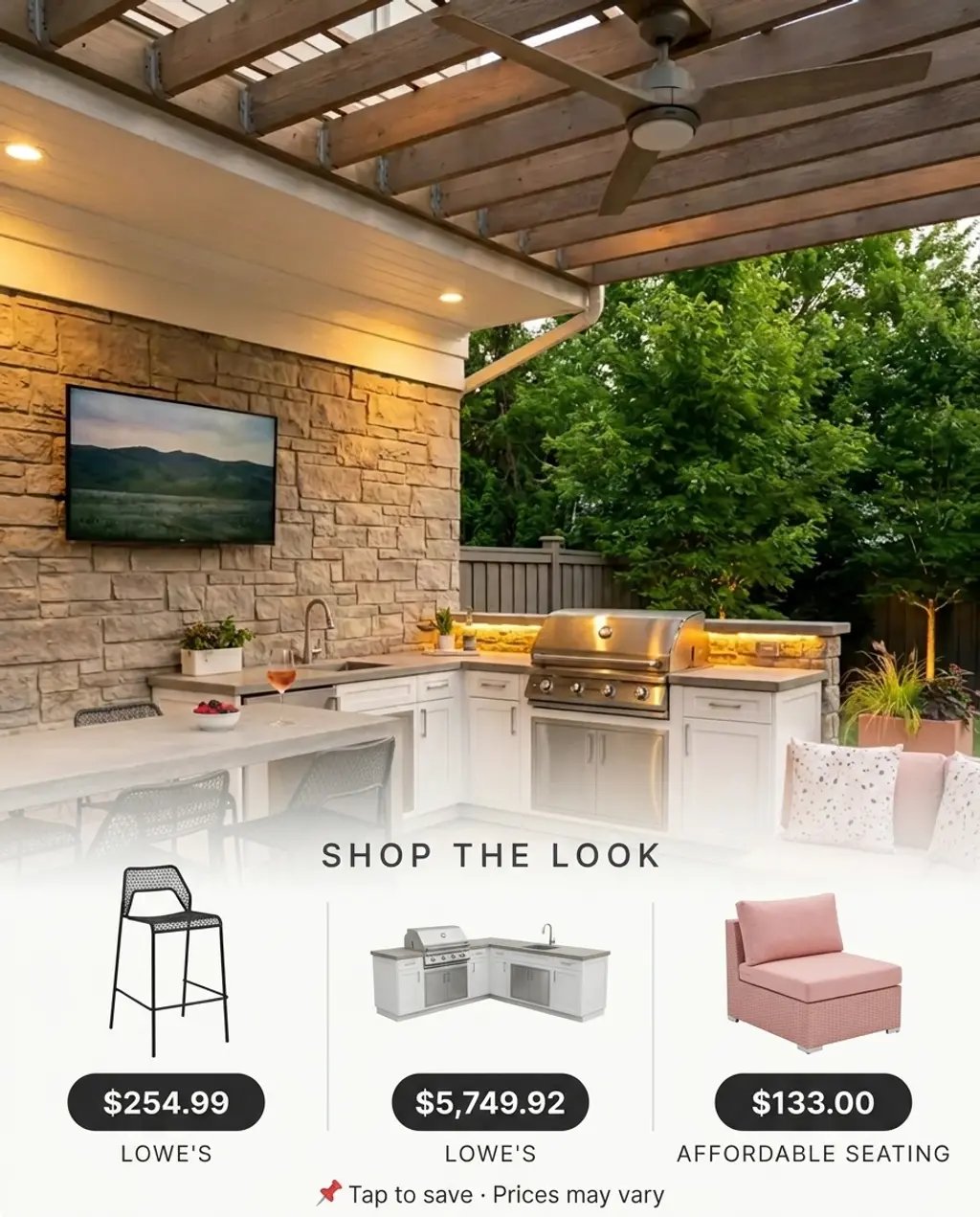 Covered Patio BBQ with Outdoor Kitchen & Bar — Shop the Look