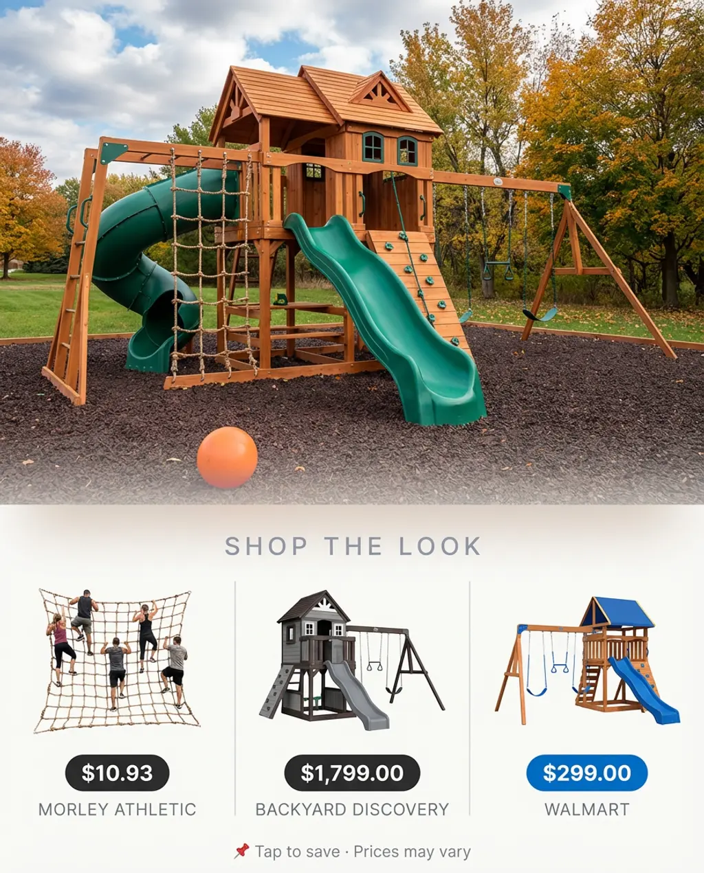Dynamic Playground with Swings & Climbing Net — Shop the Look