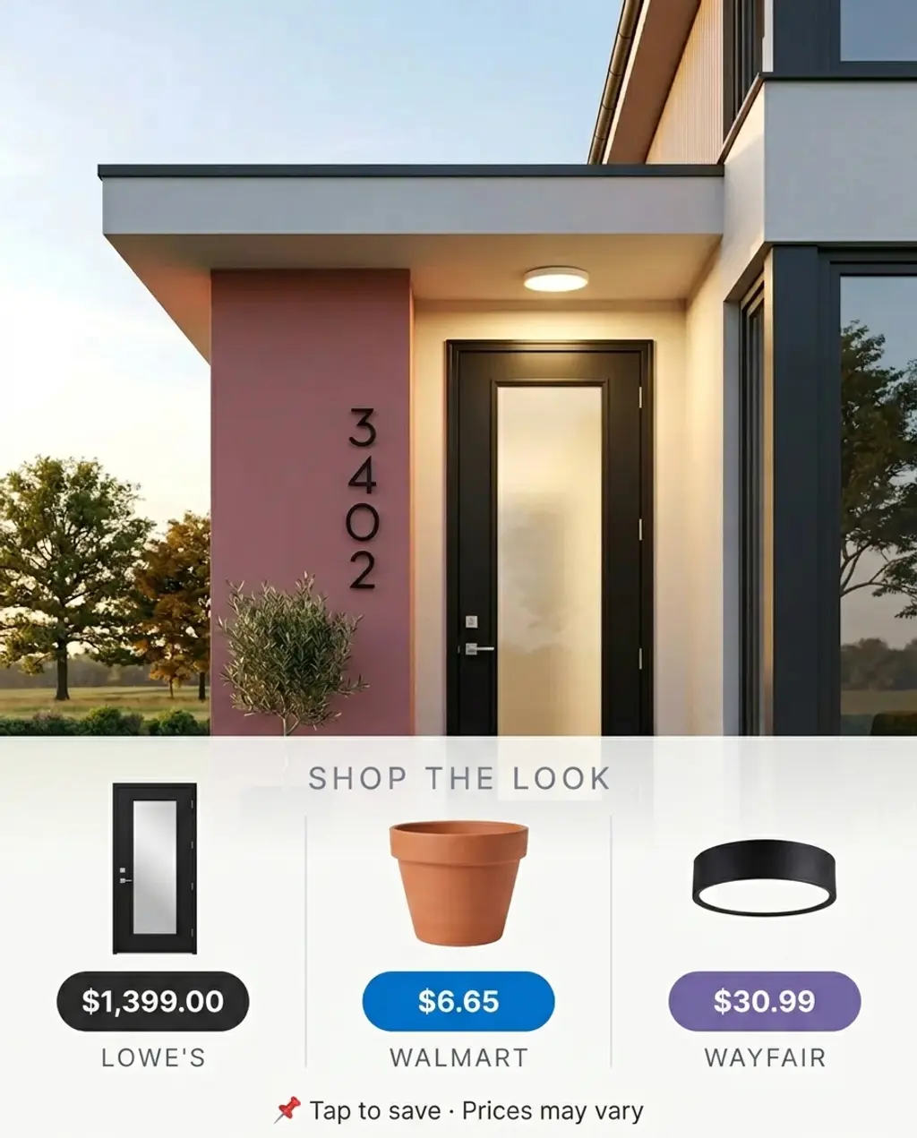 Sleek Black Front Door with Minimalist Exterior — Shop the Look