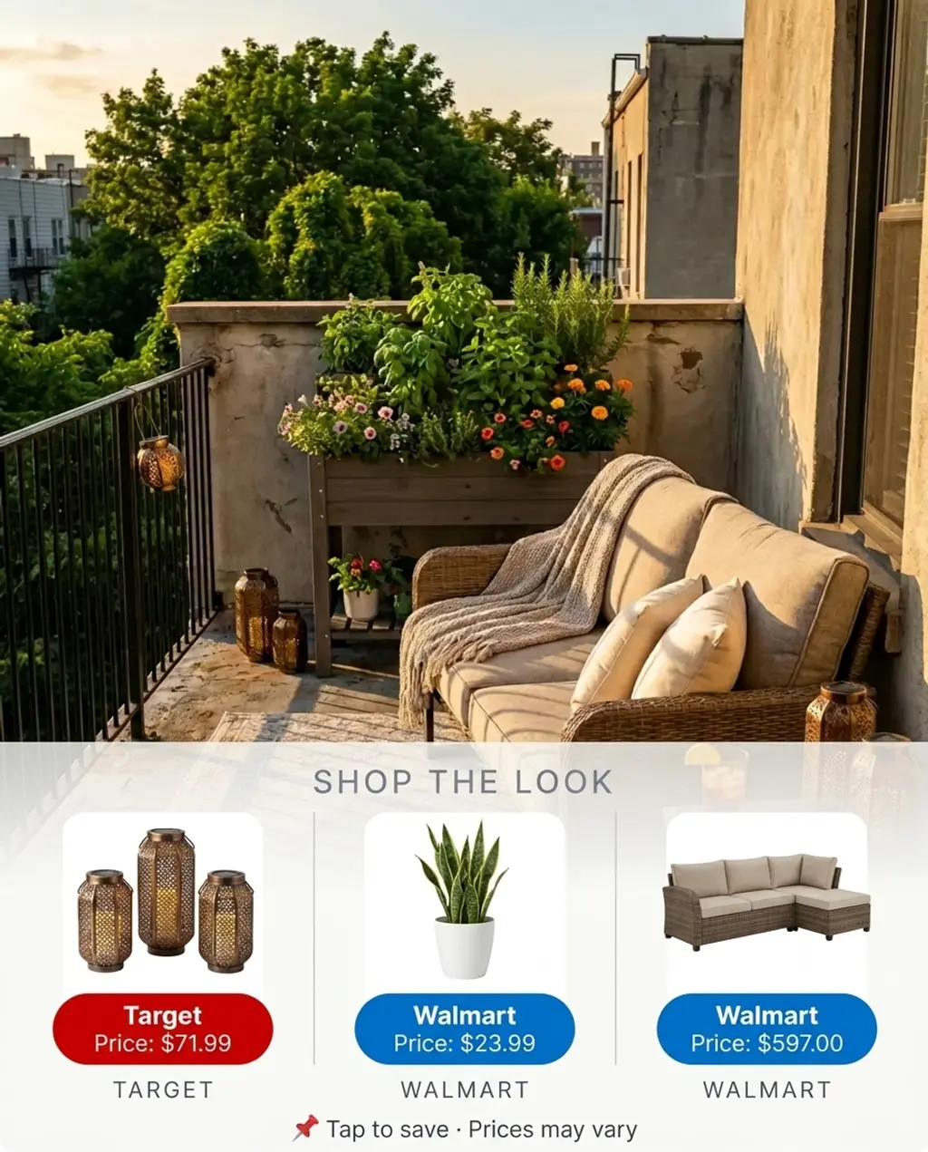 Urban Garden Apartment Balcony Retreat with Vertical Planters — Shop the Look