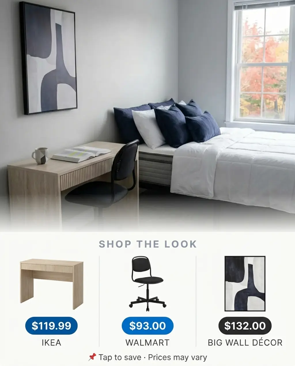 Sophisticated College Dorm Room with Modern Art — Shop the Look