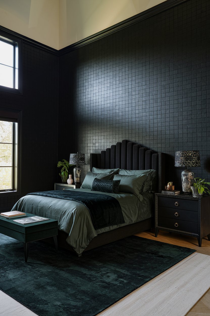 12 Black and Dark Green Bedroom Ideas to Inspire a Stylish Retreat - My Decor Inspo
