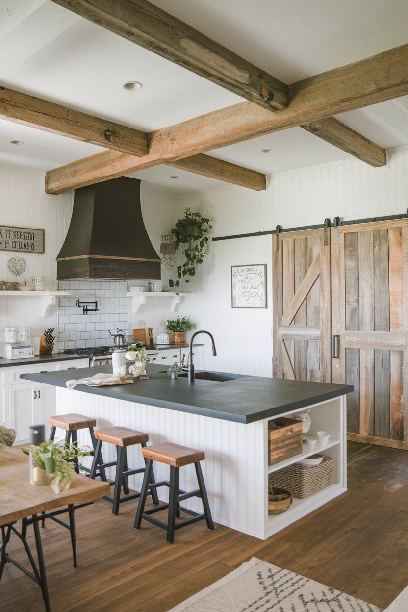 14 Farmhouse Kitchen Interior Designs With Black Countertops! – My Kitchen Inspo