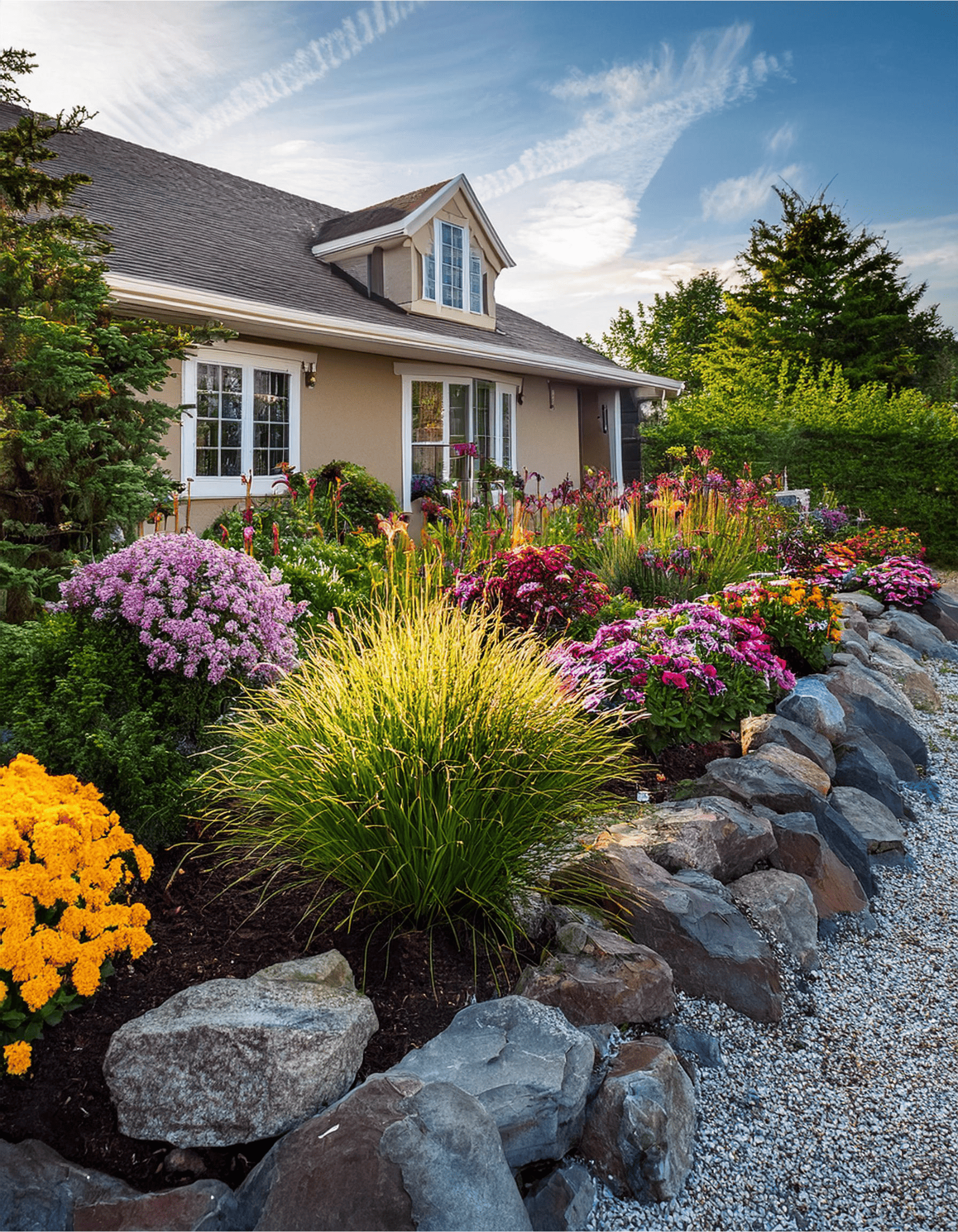 17 Creative Front Yard Landscaping Ideas with Rocks | Bigger Garden