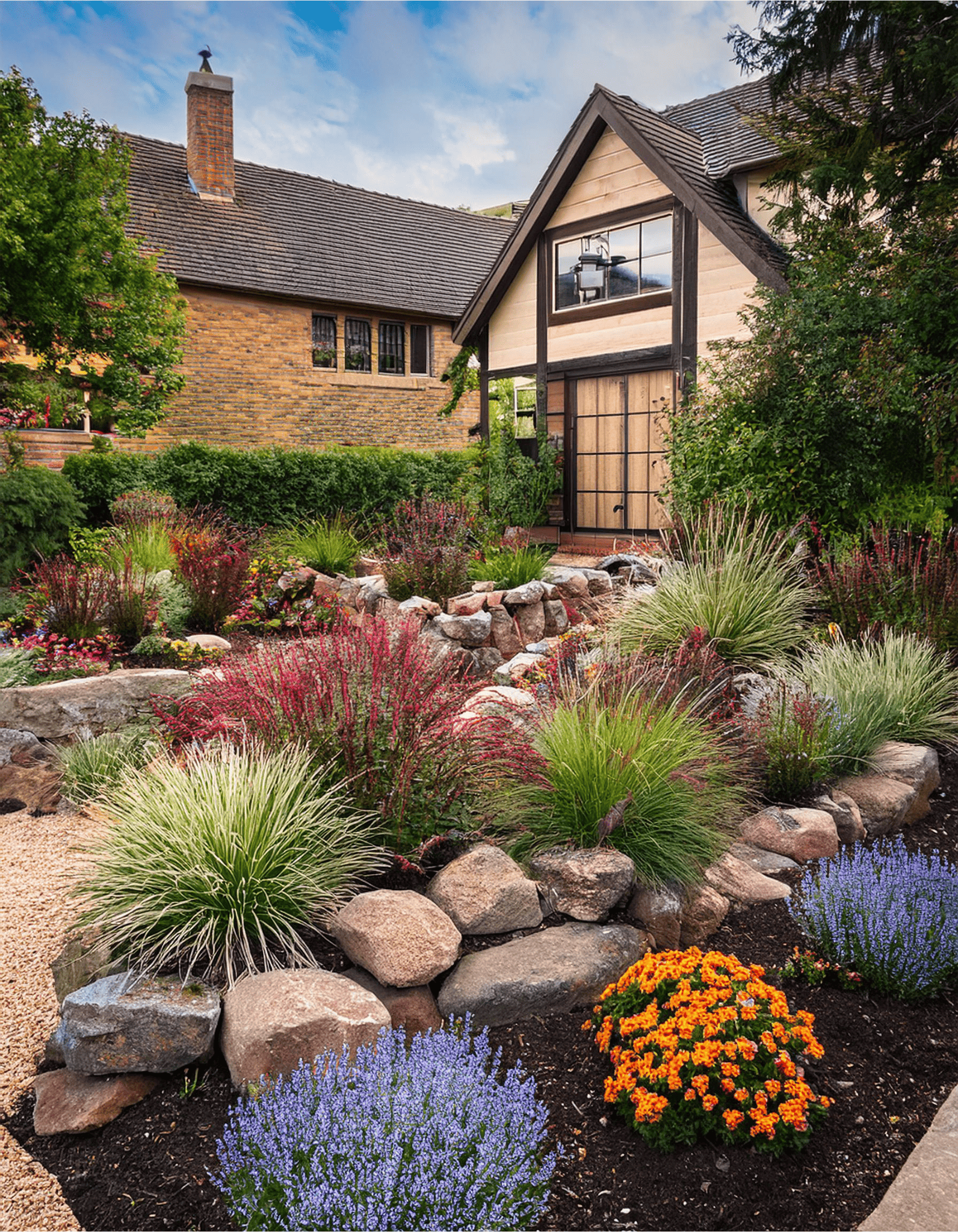 17 Creative Front Yard Landscaping Ideas with Rocks | Bigger Garden