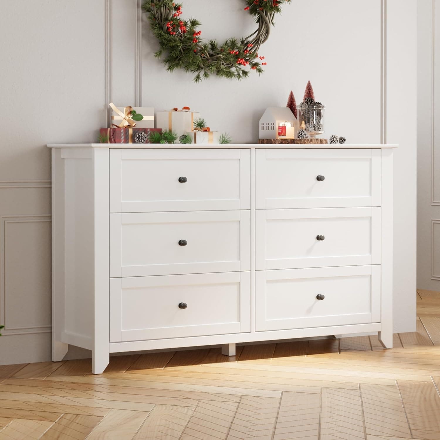 6 Drawer Dresser for Bedroom, Modern Wood Storage Cabinet for Living Room, Closet or Entryway, White - Bed Bath & Beyond - 43740413