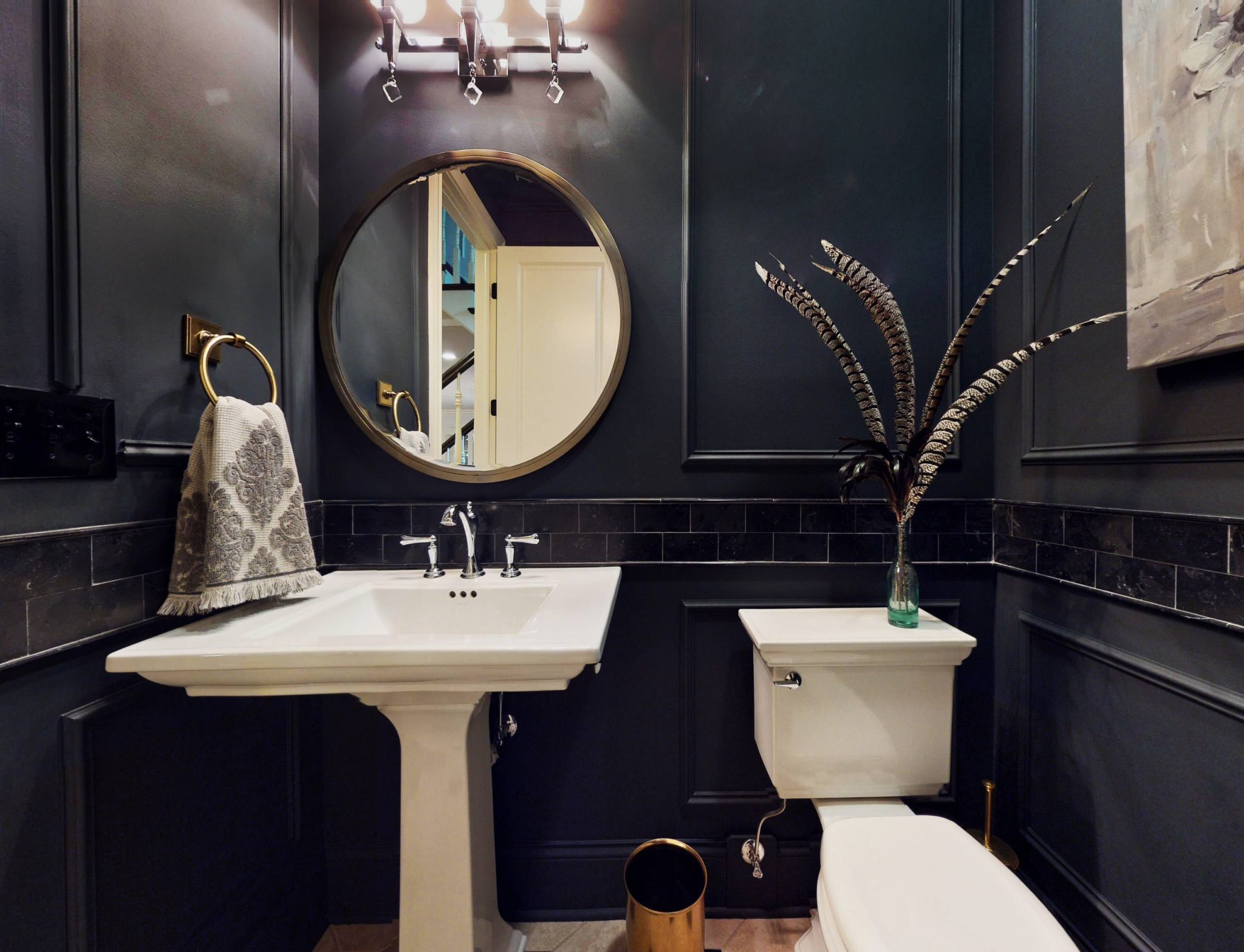 75 Powder Room with Black Walls Ideas You'll Love - May, 2026 | Houzz