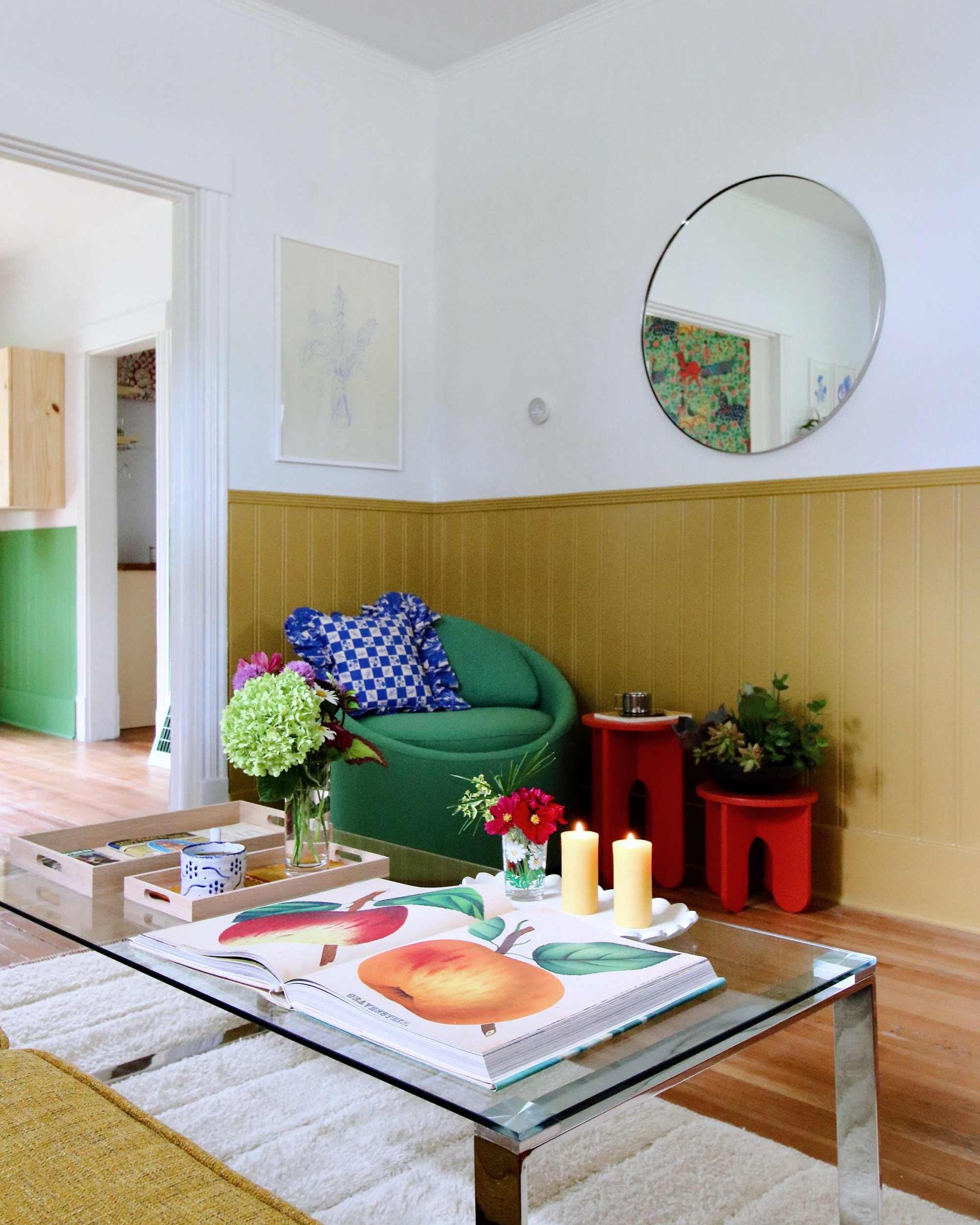 A Builder-Grade Living Room Got a Bold Red & Yellow Makeover | Apartment Therapy