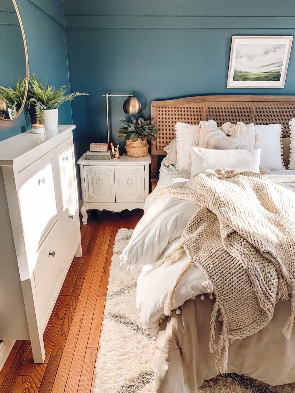 Boho Bedroom Makeover on a Budget | Cane Headboard
