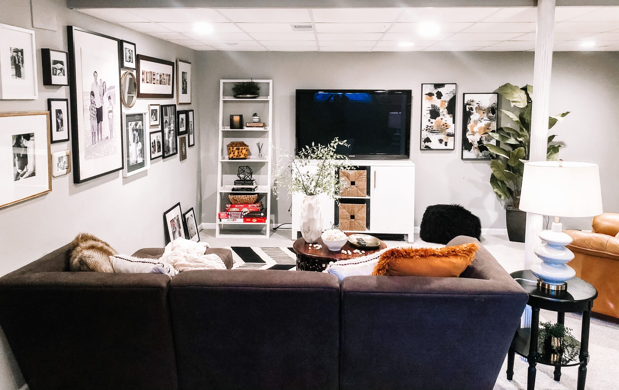 Budget-friendly Cozy Basement Family Lounge Reveal | This is our Bliss