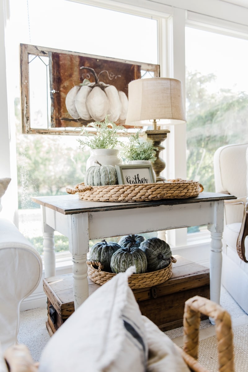 Cozy Farmhouse Fall Sunroom - Liz Marie Blog
