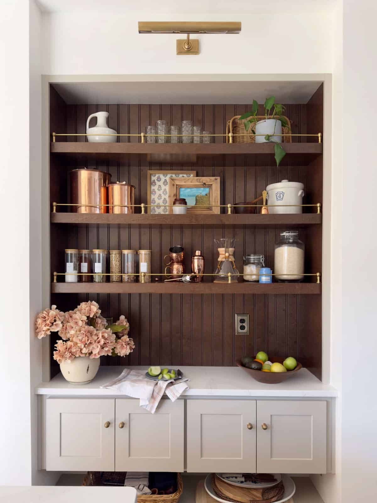 Genius Bi-fold Pantry Update with Custom Built-in Hutch - Oak & Grain Home