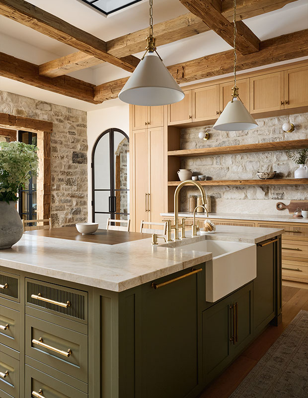 House & Home - Inside A Refined, Rustic Kitchen with Farmhouse Charm