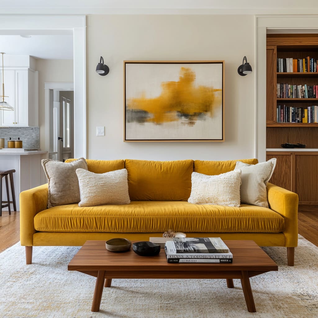 How Designers Use Yellow for a Stylish, Balanced Living Room