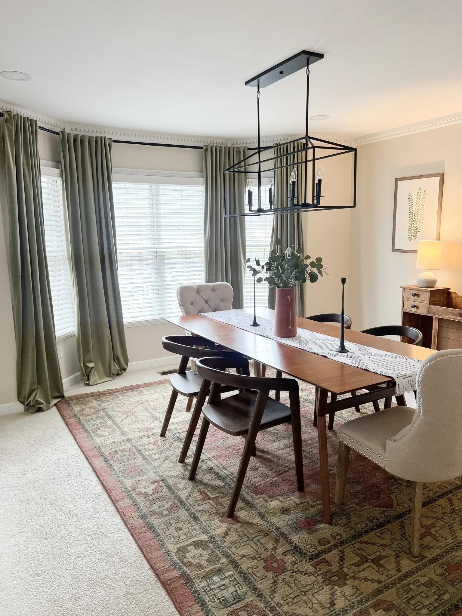 How to Hang Bay Window Curtains + My Favorite Sage Green Curtains! — Gathered Living