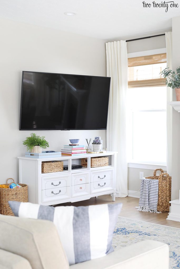 How to Turn a Dresser Into a TV Stand {DIY} - Two Twenty One