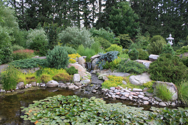 Japanese garden: Second pond with a waterfall and garden. - Traditional - Landscape - San Diego - by Andrew Zema's Landscaping, Inc. | Houzz