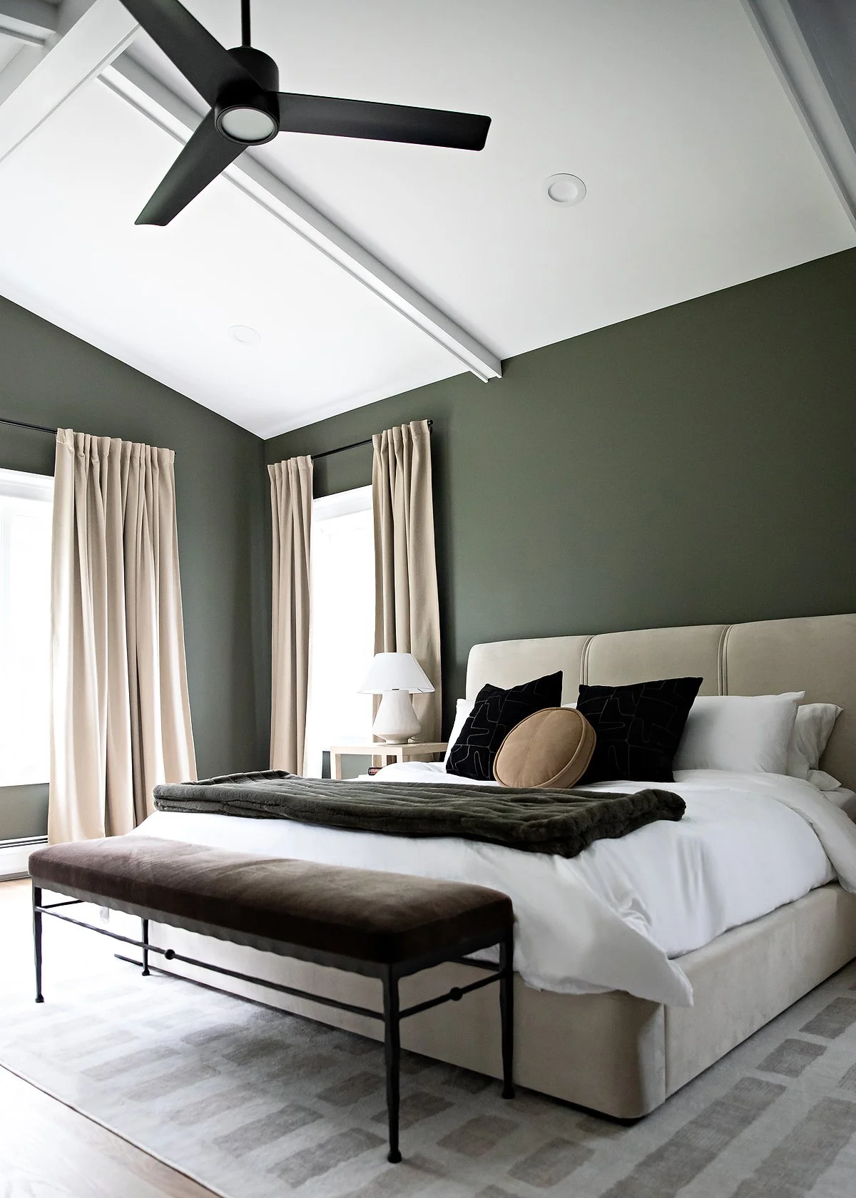 Moody bedroom paint color — Christie Adams Design Bergen County interior designer