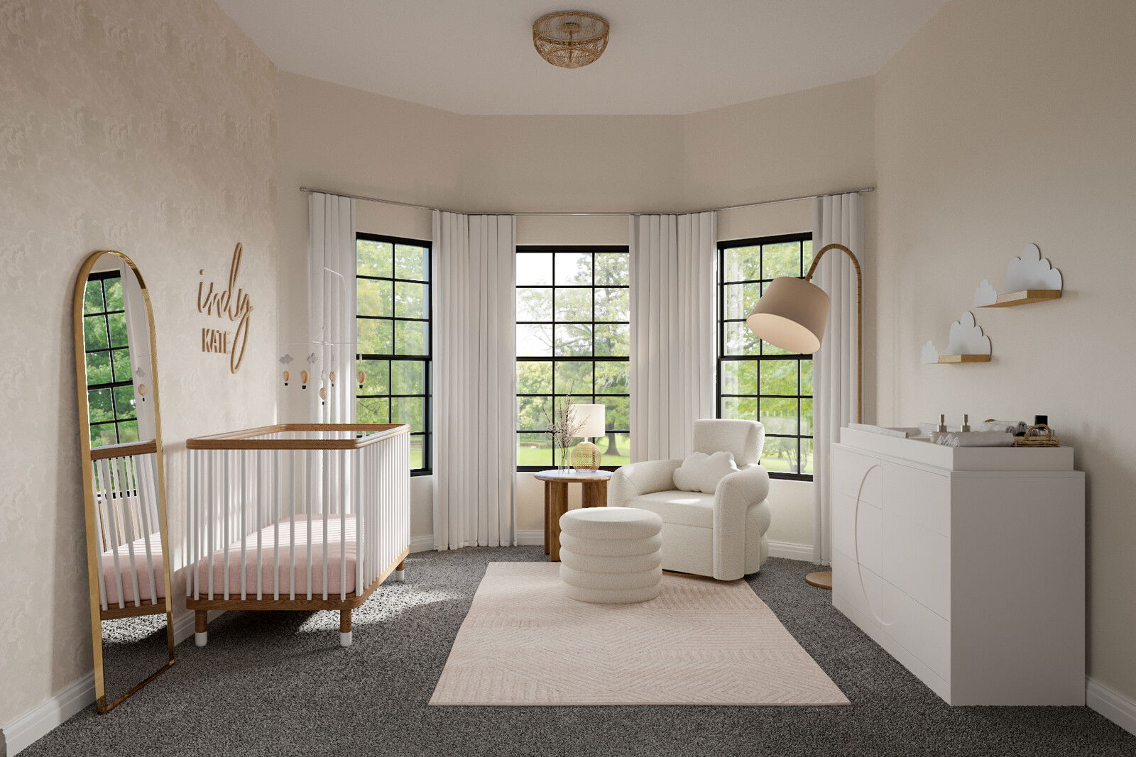 Natural Bedroom and a Neutral Nursery Design | Decorilla