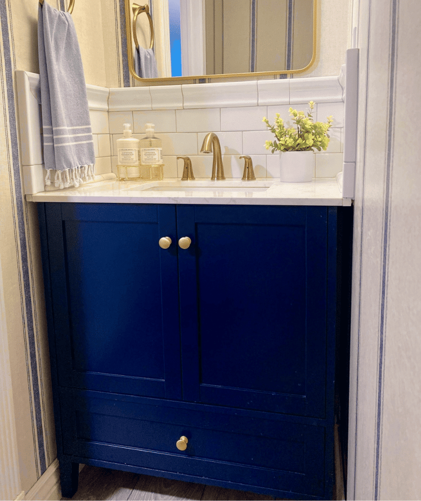 Navy Blue Bathroom | Coastal Powder Room Before & After