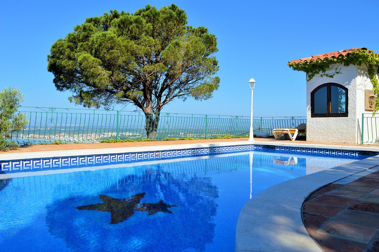 pool, garden, tree, green, nature, water, blue, heaven, outlook, quiet, luxury, garden shed, vacations, summer, sun, relax, swimming pool, villa, pool, swimming pool, swimming pool, swimming pool, swi
