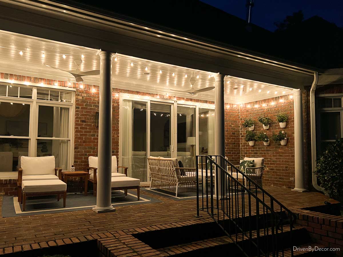 Simple Tips for Hanging String Lights on Your Covered Patio - Driven by Decor
