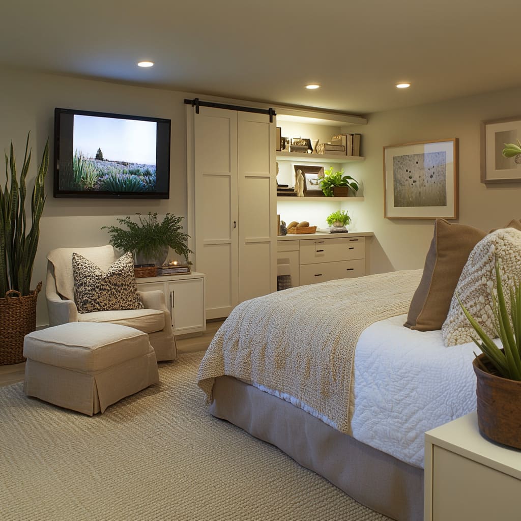 Spa-Inspired Basement Bedroom Design Ideas | FH