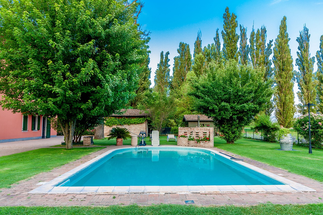 swimming pool, garden, tree, nature, summer, water, swimming, travel, vacation, luxury, villa, holiday, relaxation, architecture, sun, pool, relax, green travel, green sun, green relax, swimming pool,