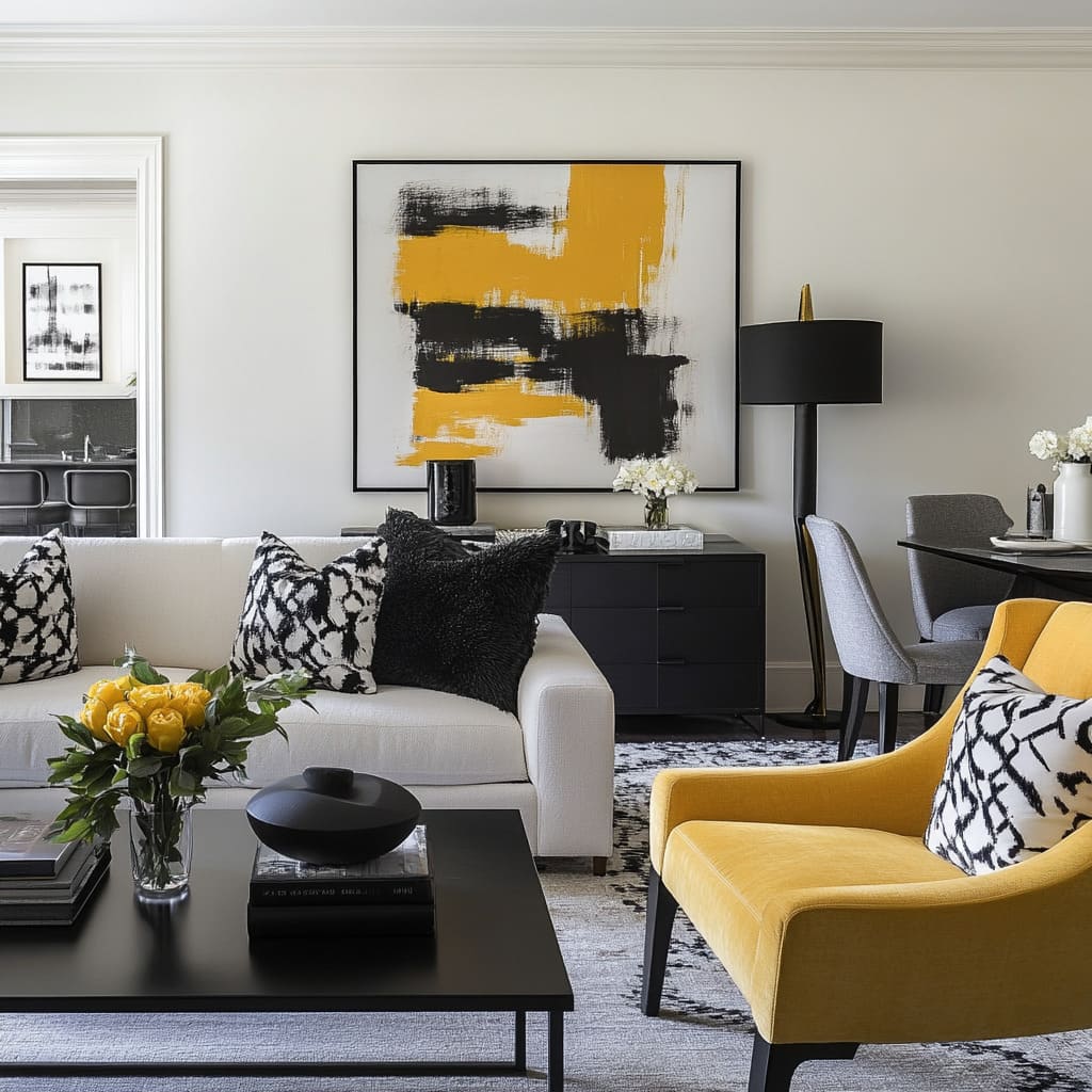 Trendy Yellow Living Room: Using Warm Tones Effectively | FH
