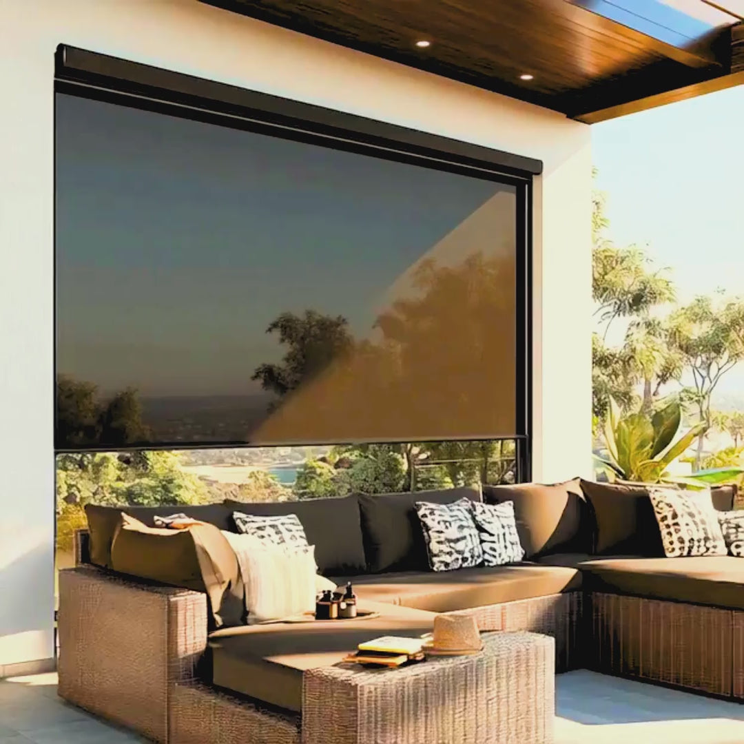 Value Blinds™ Motorized Outdoor Windproof Sunshades - 2%-30% Openness