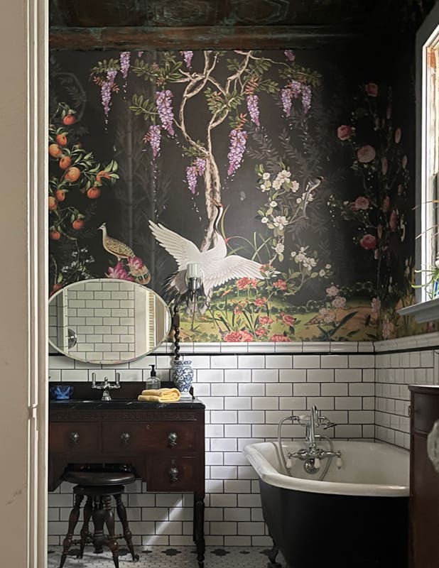 Wallpaper in the Bathroom • Milton & King