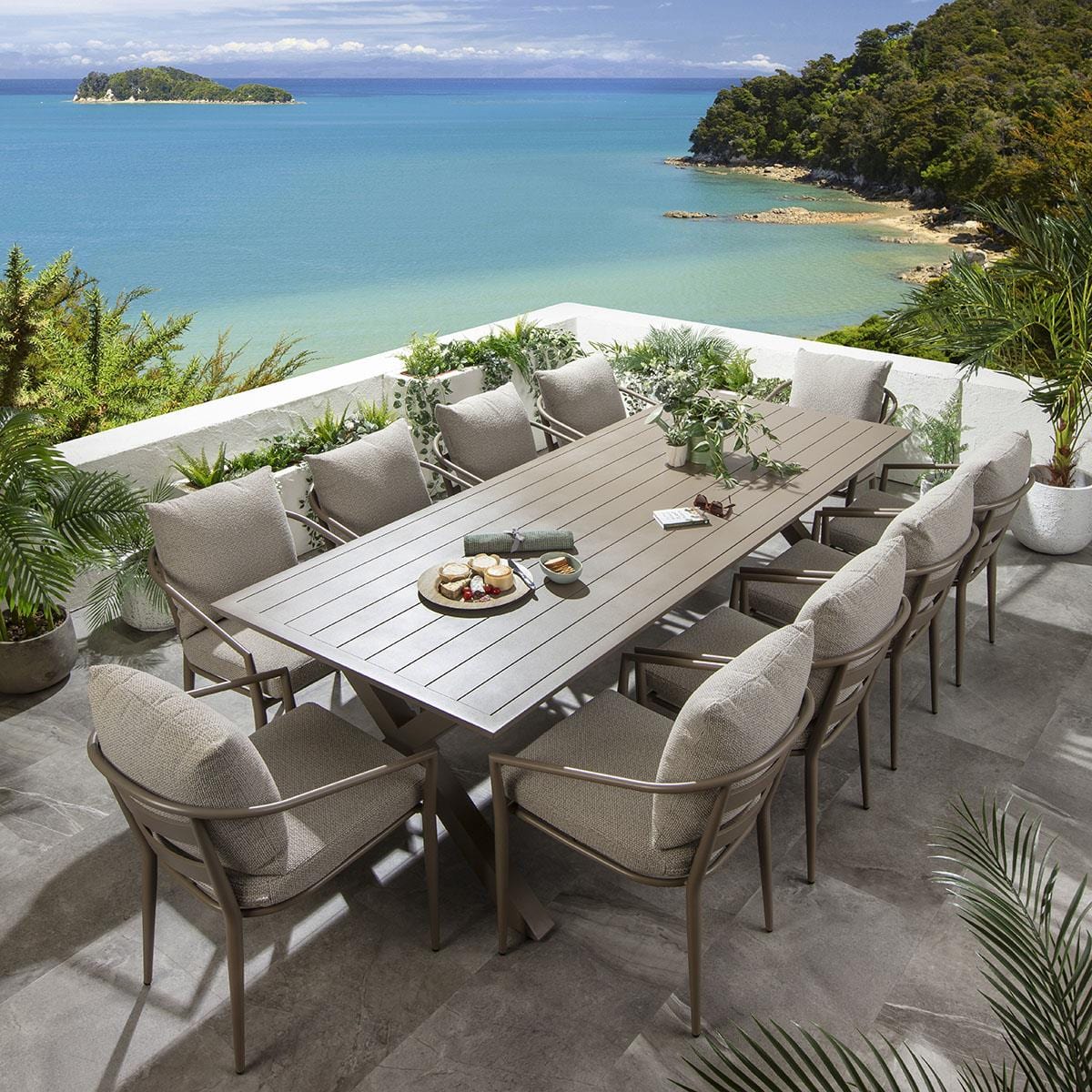 10 Seater Large Metal Garden Table Custom Modern Black Metal Outdoor Dining Table For Suppliers