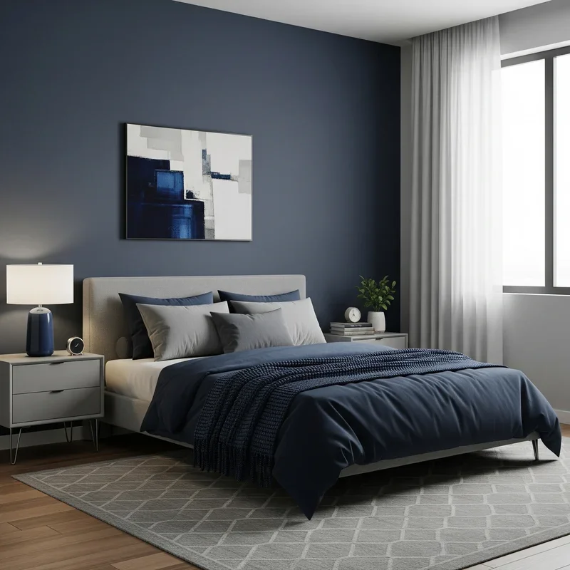 15 Navy Blue and Grey Bedroom Ideas for Elegance